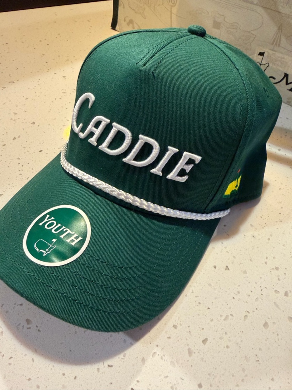 Masters Green Caddie Youth Hat with White Embroidery
